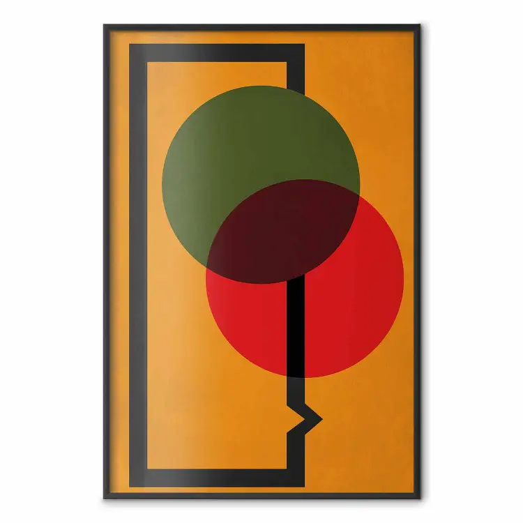 Compositie van cirkels - abstracte kleurrijke cirkels op een oranje achtergrond
