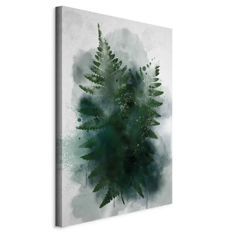 Varen in de mist - de bladeren in de wolk van mist, groen en grijs