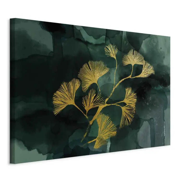 Gouden ginko breed - landschap van planten in glamourstijl