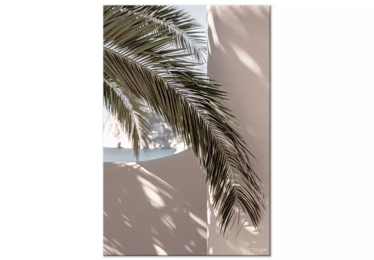 Terras met uitzicht (1-delig) verticaal - palmblad in Marokko