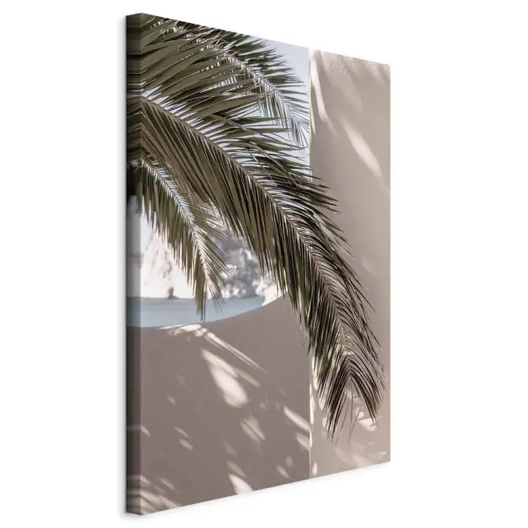 Terras met uitzicht verticaal - palmblad in Marokko