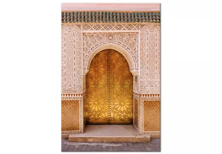 Arabische pracht (1-delig) verticaal - gouden ornamenten op een muur