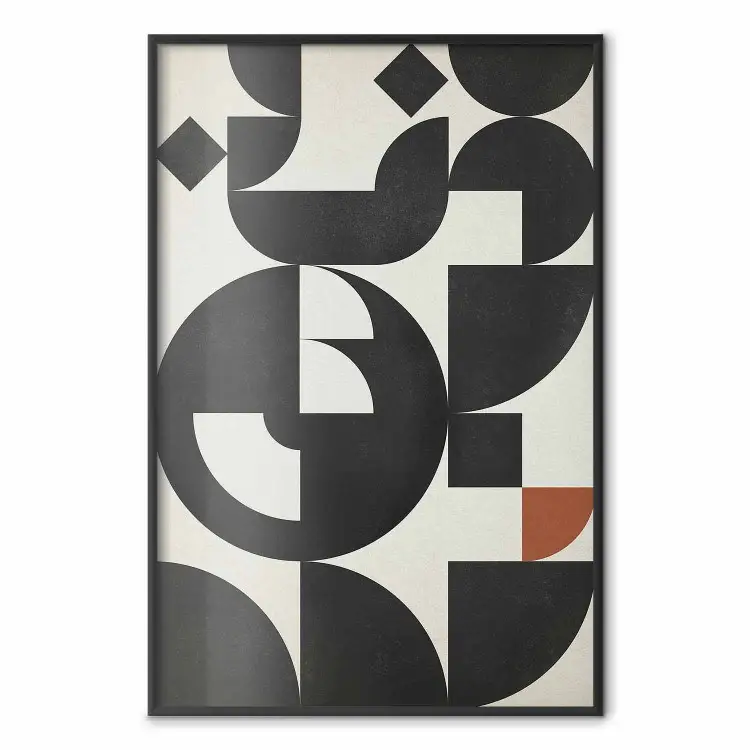 Grote golven - abstracte compositie van zwarte geometrische figuren