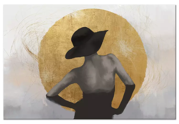 Onder de zon (1-delig) breed - abstracte vrouw met hoed