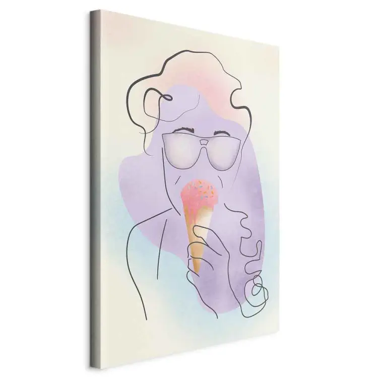 IJs met hagelslag - abstractie met een blauwe achtergrond en ijshoorn