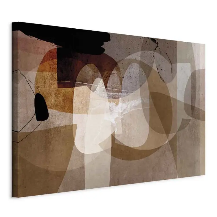 Amber en beige - een abstractie van ovale vormen in warme kleuren