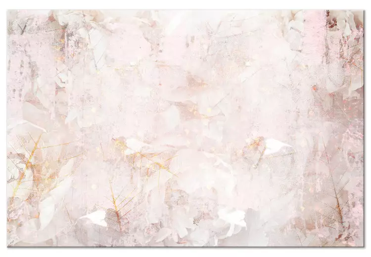 Romige mist - abstractie van wazig roze en wit met elementen van goud