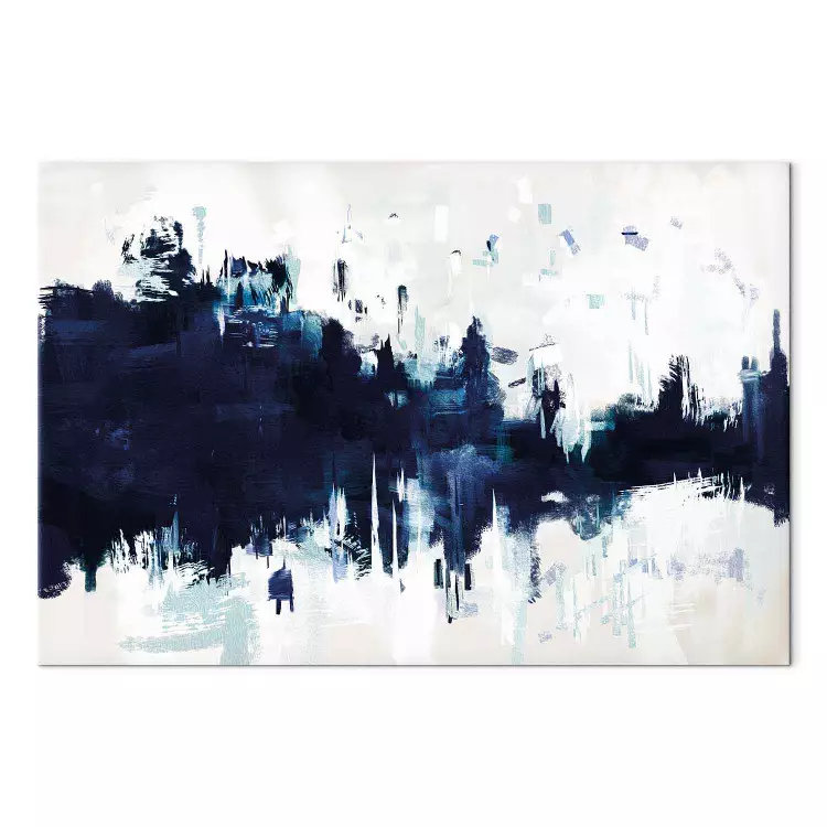 Blauw in wit - abstractie met klassieke blauwe strepen