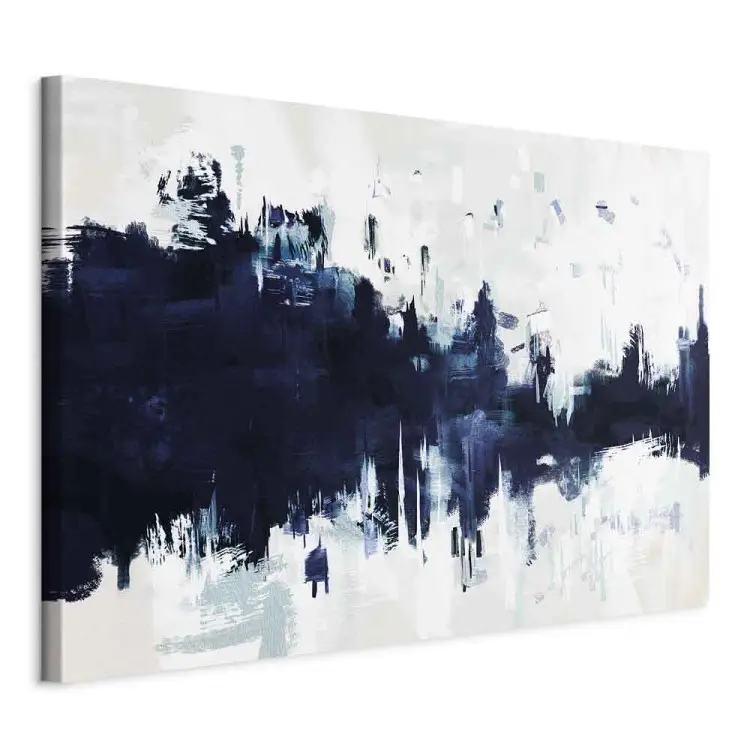 Blauw in wit - abstractie met klassieke blauwe strepen