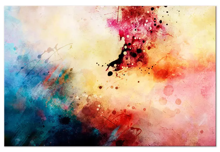 Symfonie van kleuren (1-delig) breed - Abstract kleurrijke aquarel