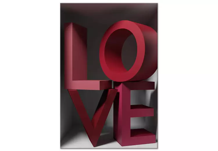 Liefde in rood (1-delig) verticaal - Engelse 3D-tekst