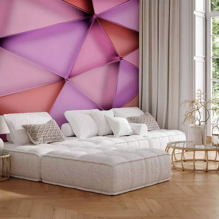Violette driehoeken - een moderne compositie van figuren in paarse tinten