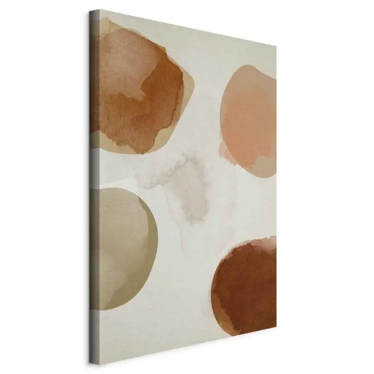 Aquarellen - abstractie met ovale vlekken van bruin en beige