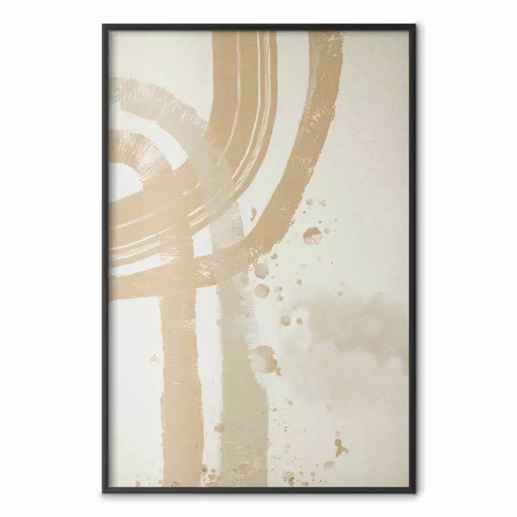 Beige minimalisme - abstract bruin patroon op een lichte beige achtergrond