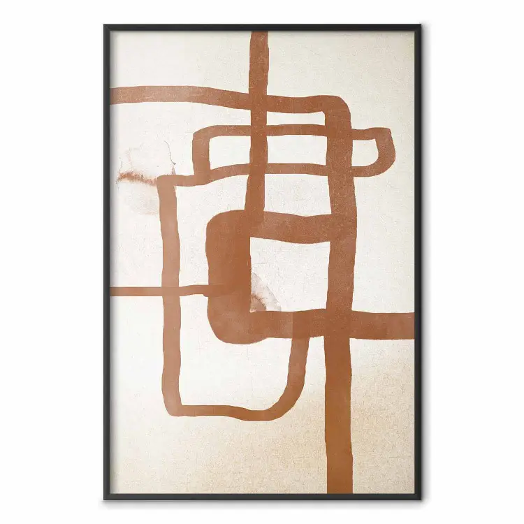 Weg naar het oosten - artistiek bruin patroon in een abstracte stijl