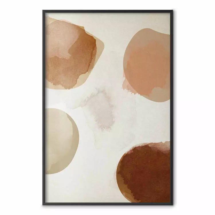 Beige abstractie - abstracte vier ballen op een lichte beige achtergrond
