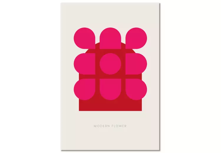 Geometrische roze bloem - floristisch motief met de inscriptie