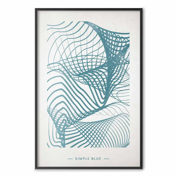 Gewoon blauw - abstracte geometrische golven en Engelse teksten