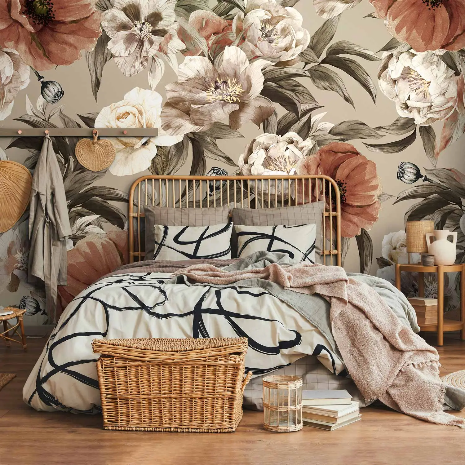 Bloemen Fotobehang - florale patronen vol lichtheid