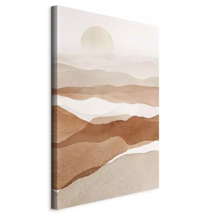 De ondergaande zon over de woestijn - een abstract landschap