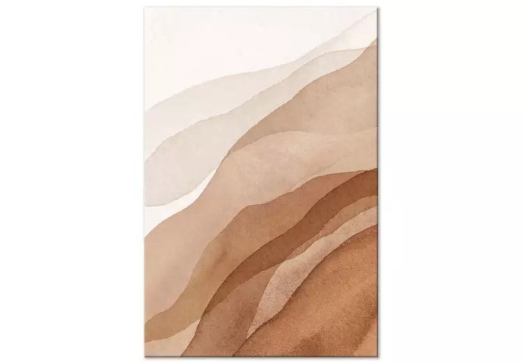 Bruine en beige golven - moderne abstractie in boho-stijl
