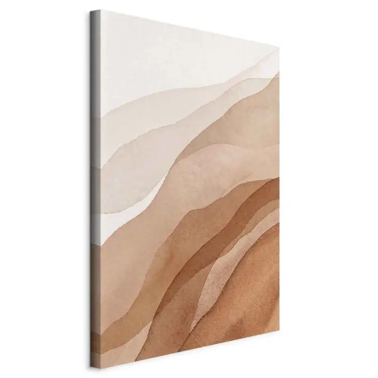 Bruine en beige golven - moderne abstractie in boho-stijl