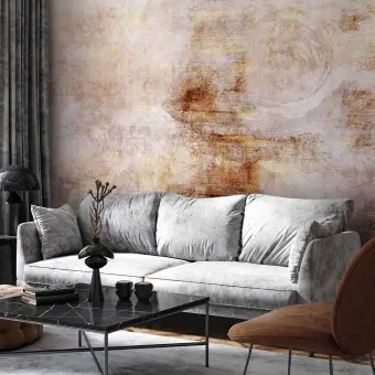 Abstract Vintage Kleurrijk Geometrisch Gouden Draad 3D Behang