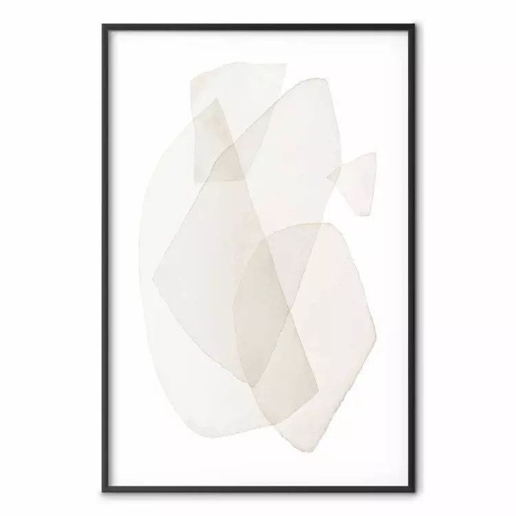Breekbare momenten - minimalistische abstractie in ronde vormen op een witte achtergrond