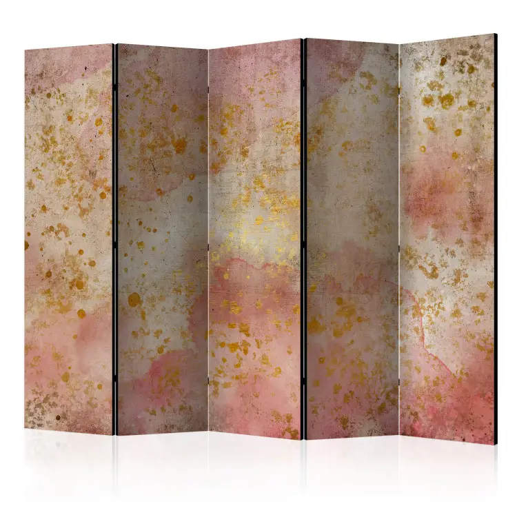 Gouden bubbels II - aquarel abstractie op betonnen achtergrond