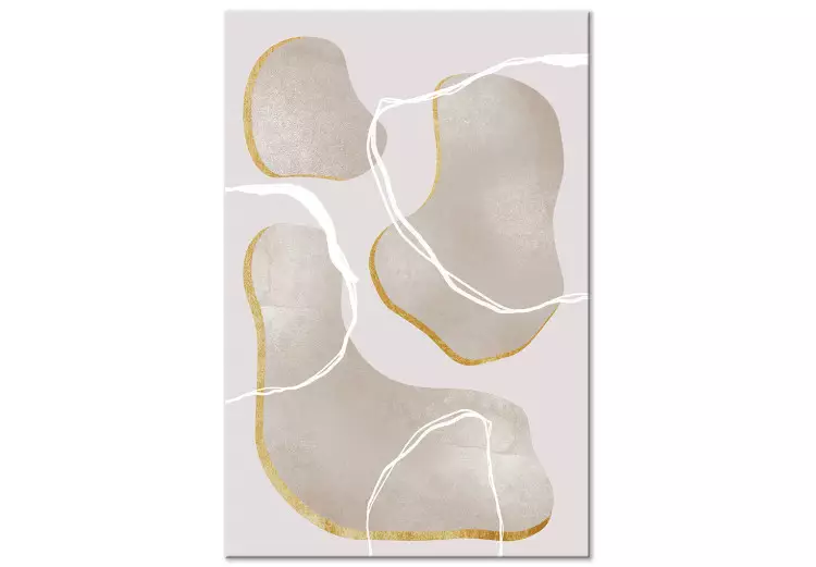 Grijze marmeren fragmenten - beige abstractie in de scandi boho-stijl