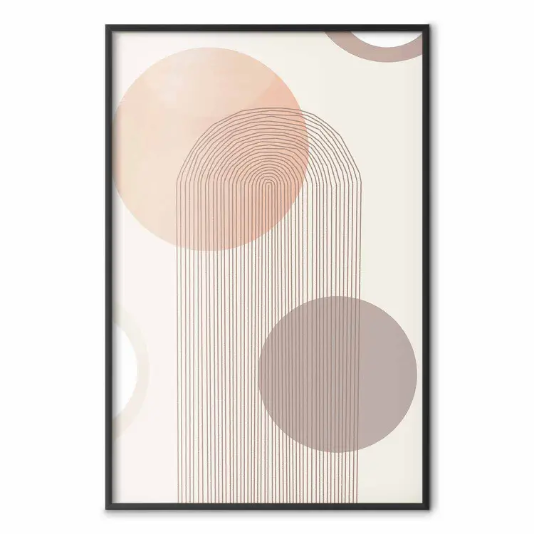Fontein - geometrische abstractie in ronde vormen in Scandi Boho-stijl