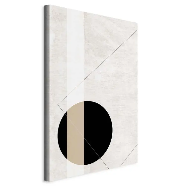 Zwarte cirkel en rechthoek - geometrische abstractie 