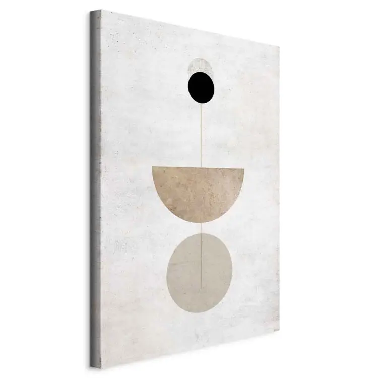 Grijze en zwarte cirkels en een halve cirkel - abstractie met figuren