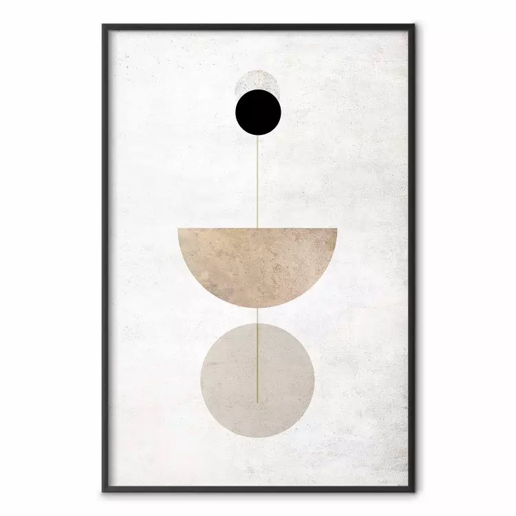 In rij - geometrische abstractie met cirkels op een lichte achtergrond in boho-stijl