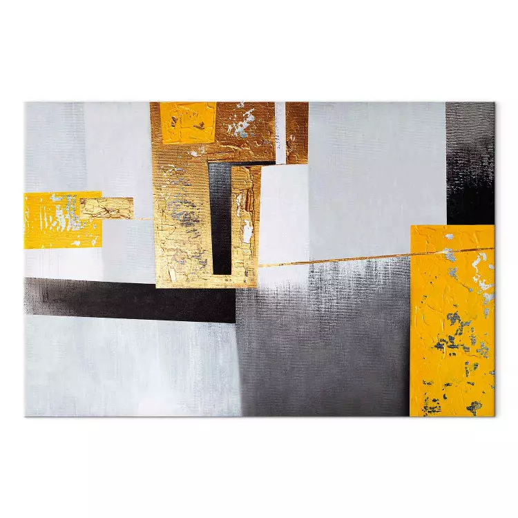 Gouden plek (1-delig) breed - moderne abstractie met figuren