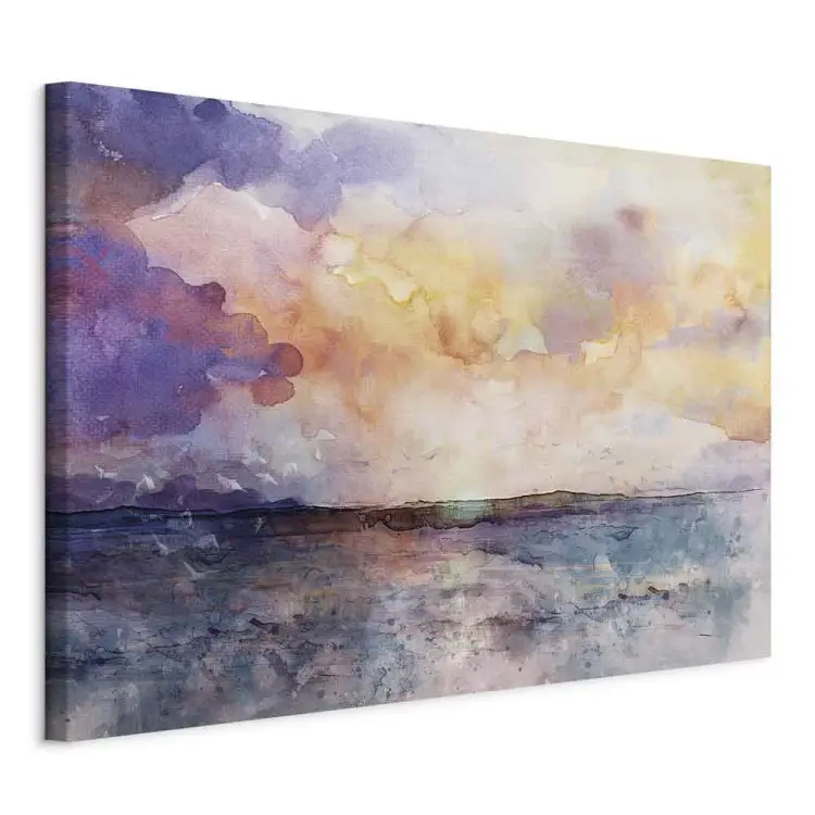 Pastelwolken breed - kleurrijk landschap in aquarel
