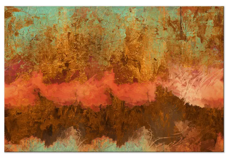 Expressie van leven (1-delig) breed - abstractie in warme tinten