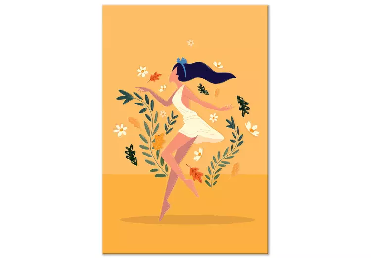 Dansend tussen bloemen (1-delig) verticaal - vrouw tussen planten