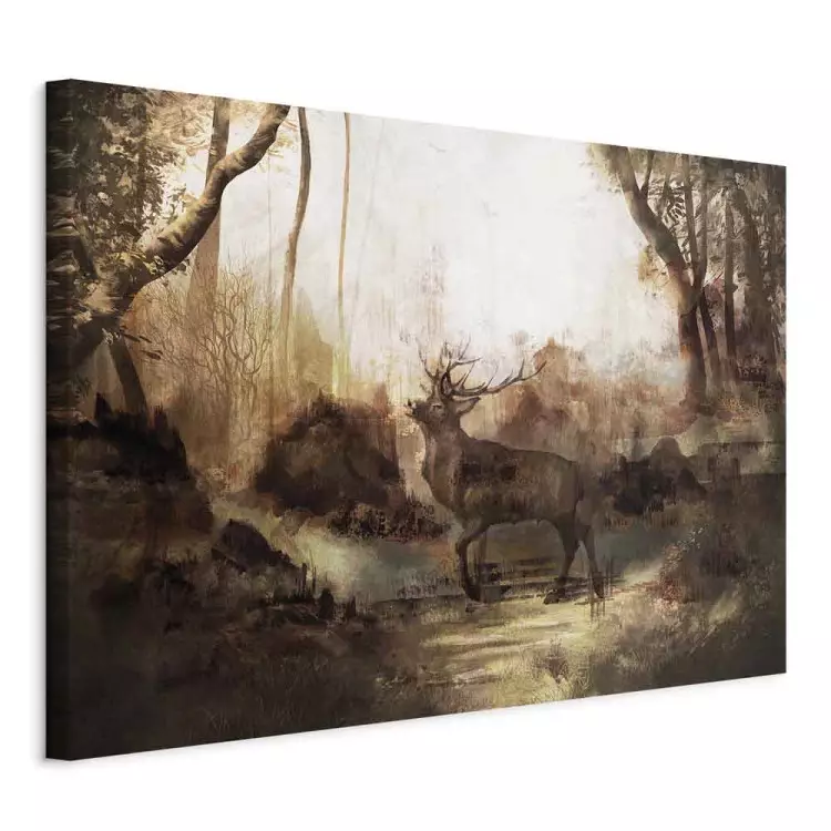 Koning van het bos (1-delig) breed - hert tegen een bosachtergrond