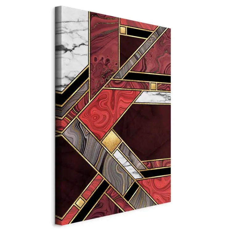 Rood-gouden geometrie verticaal - elegante abstractie