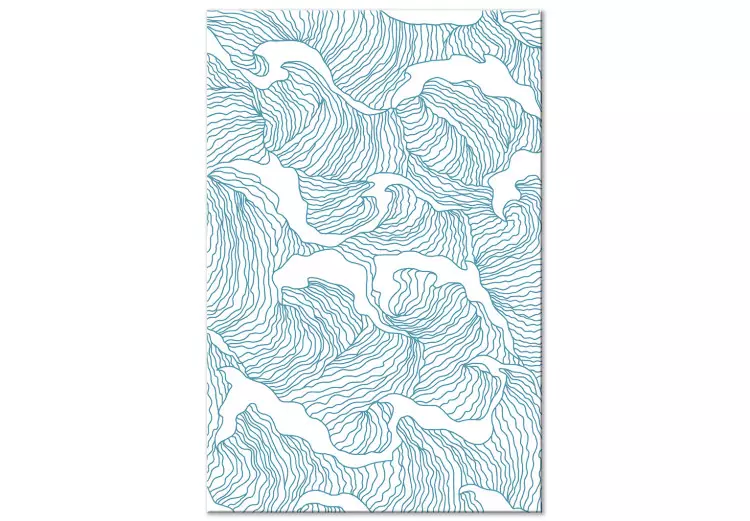 Japanse Zee (1-delig) verticaal - abstractie in blauwe golven