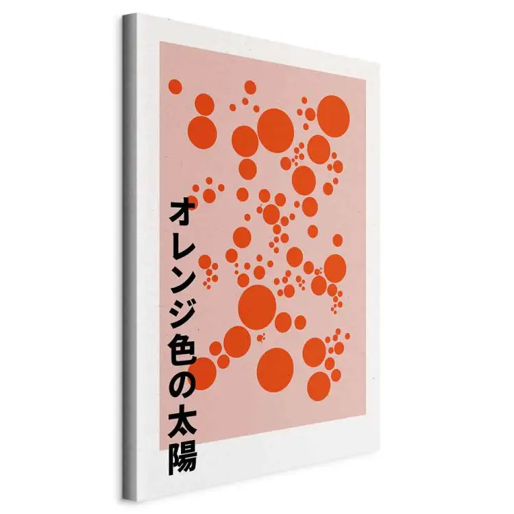 Oranje zonnen verticaal - abstractie op een roze achtergrond