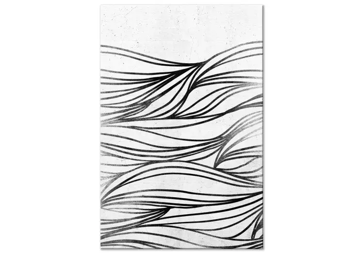 Tekeningen op water (1-delig) verticaal - zwart-witte abstractie