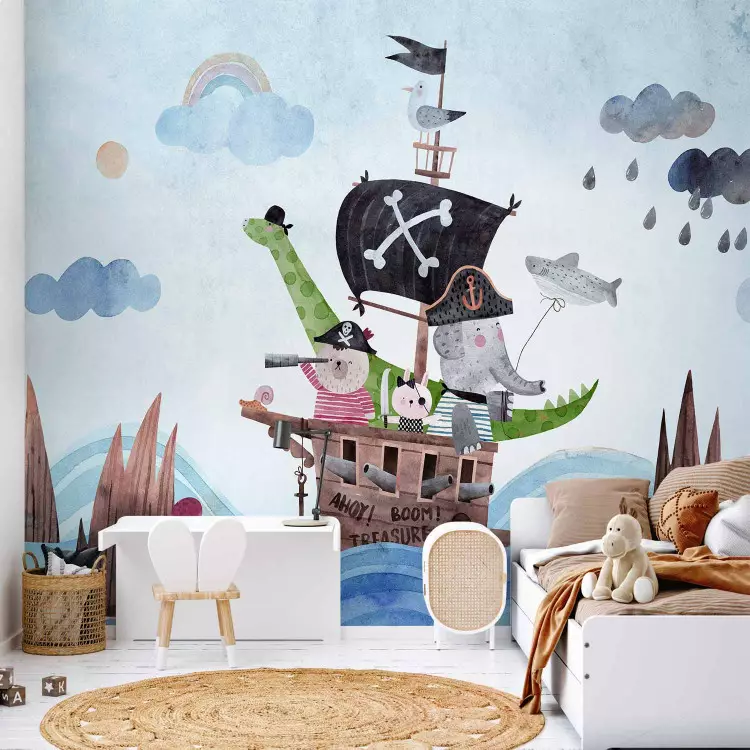 Avontuur op zee - geschilderd piratenschip met dieren voor kinderen
