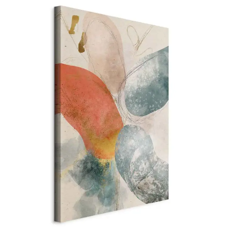 Ronde vormen verticaal - abstractie in pastelkleuren