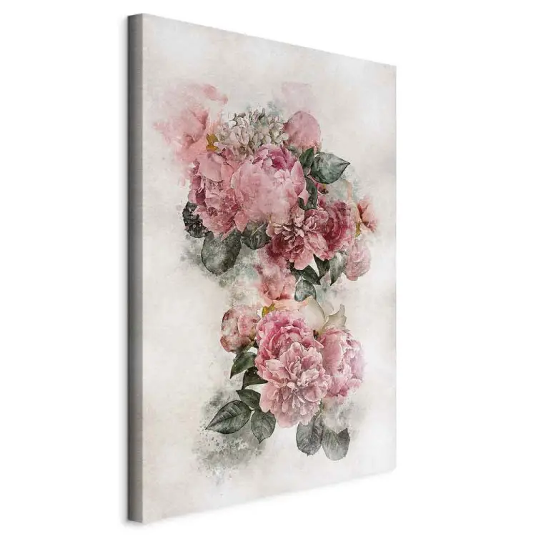 Pioenen in bloei verticaal - roze bloemen en een lichte achtergrond