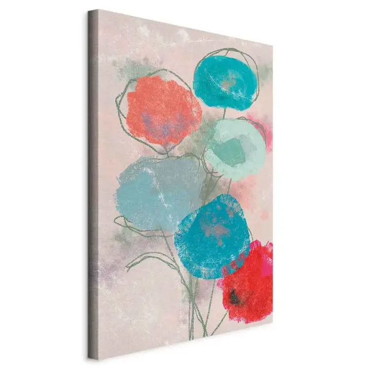 Lentebloemen verticaal - abstractie met plantaardig motief