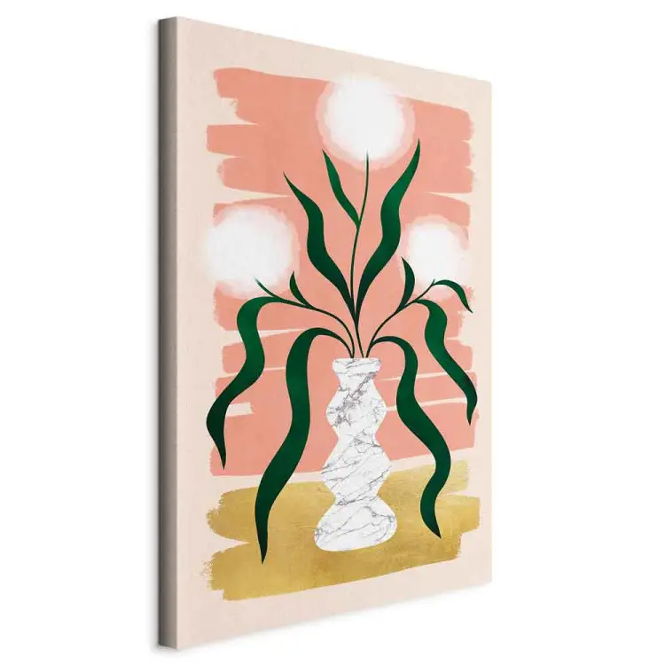 Paardebloemen in vaas verticaal - witte bloemen en bladeren