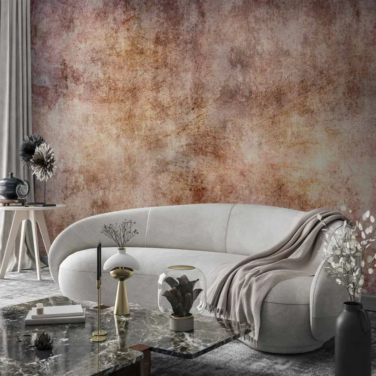Roze flitsen - abstractie van betontextuur met gouden gloed