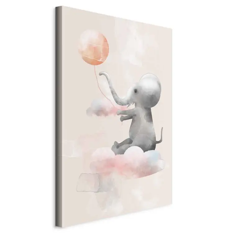 Blije olifant en wolken verticaal - compositie voor kinderen
